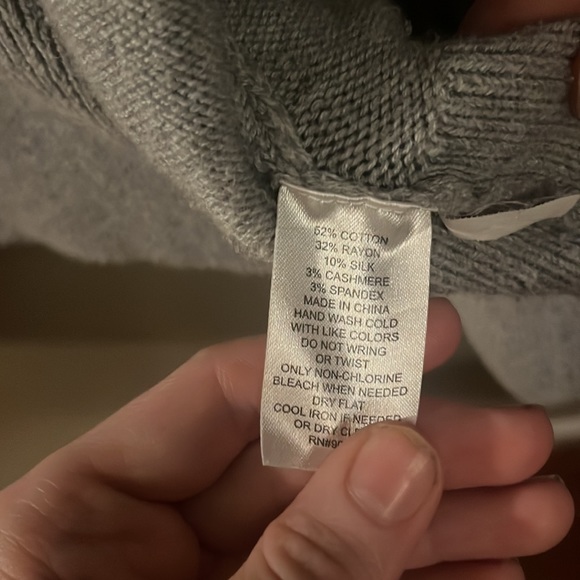 womens grey boston proper zip & button up cardigan sweater - Picture 4 of 4